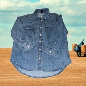 GAP Kids Light Blue Denim Shirt Size Small 6-7